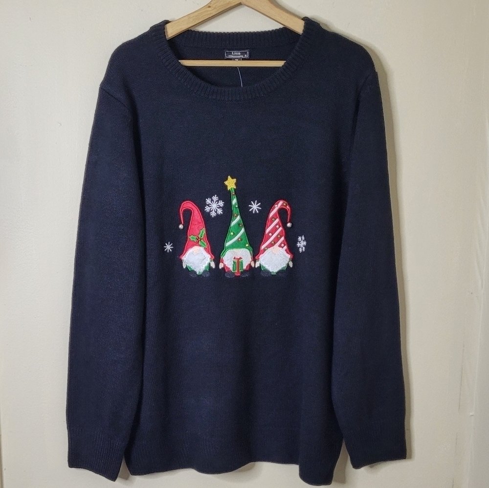 NWT Lisa International Holiday Gnome Sweater 3X - Picture 2 of 9